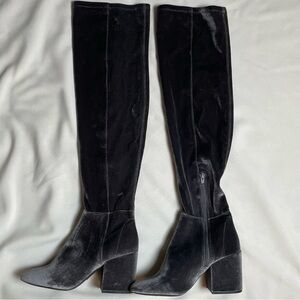 Aldo Black Velvet Knee-High Boots Size 7